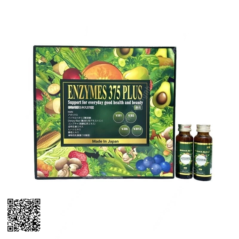 Nước Uống Detox Giảm Cân Enzymes 375 Plus 10 Chai/Hộp Của Nhật Bản