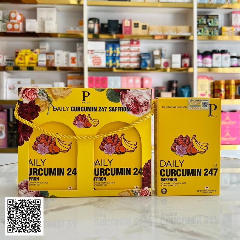 Thạch Nghệ Bảo Vệ Sức Khỏe Daily Curcumin 247 Saffron Nhật Bản Set 4 Hộp