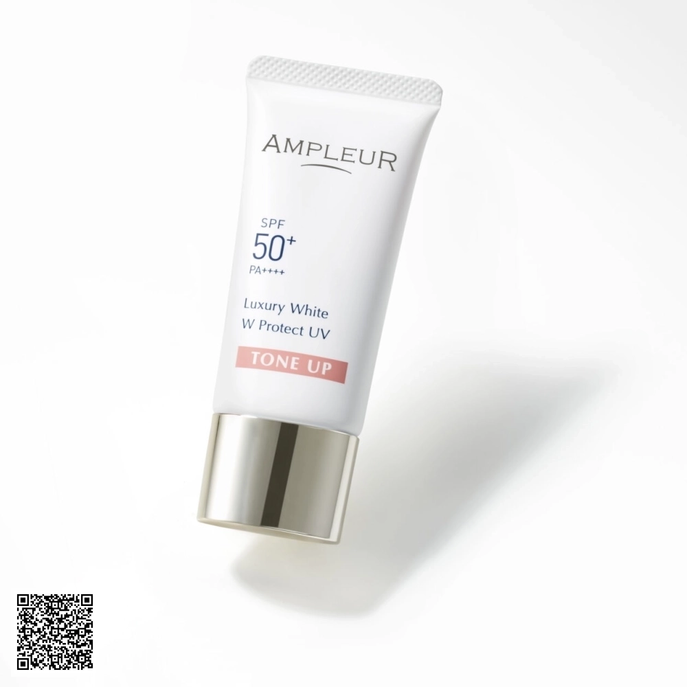 Kem Chống Nắng Ampleur Luxury White W Protect UV Tone Up SPF50+/PA++++ Của Nhật Bản 30g