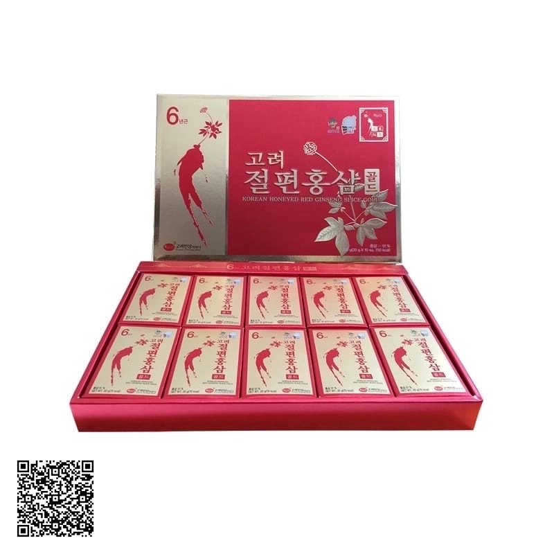 Hồng Sâm Thái Lát Tẩm Mật Ong KGS Korean Honeyed Red Ginseng Slice Gold 10 Gói