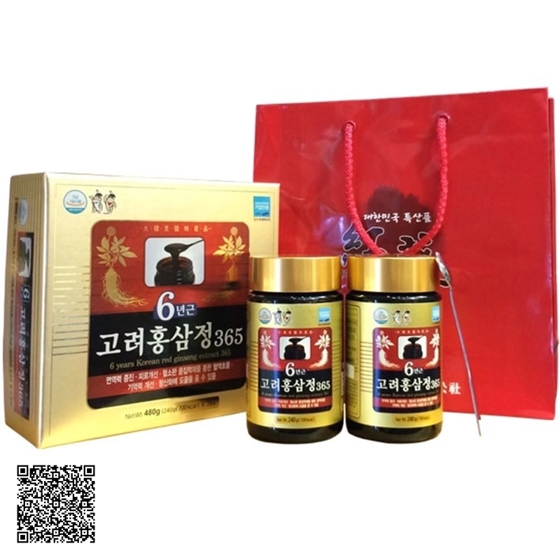Cao Hồng Sâm Taewoong Food 6 Years Korean Red Ginseng Extract 365 Của Hàn Quốc (240g x 2 lọ)