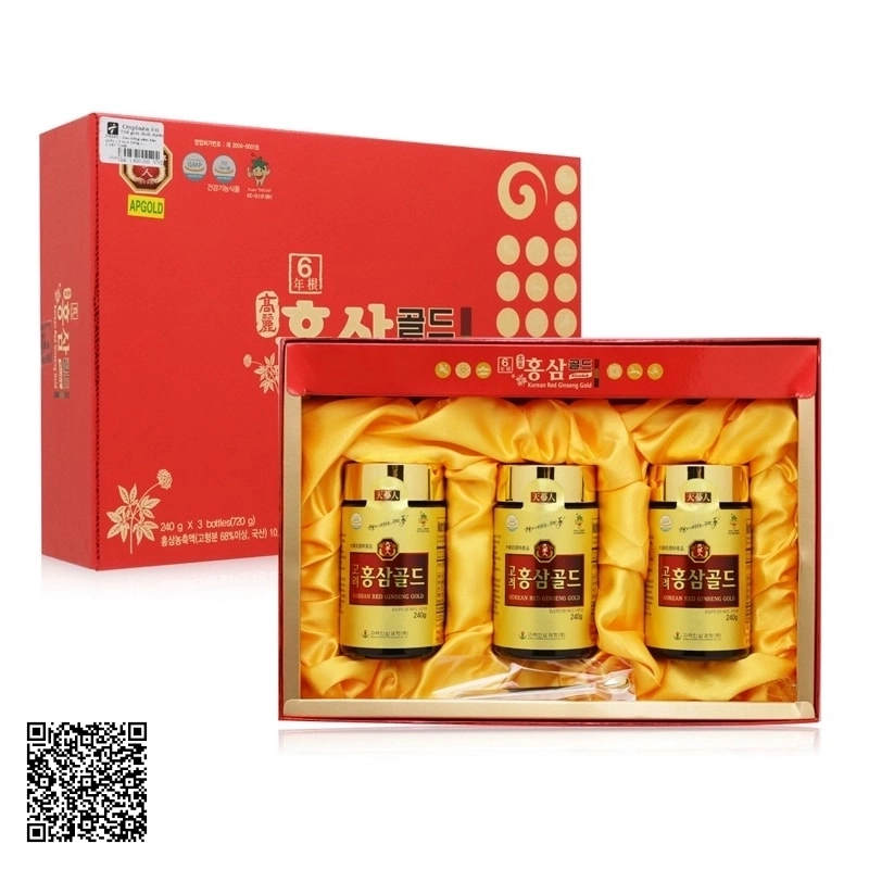 Cao Hồng Sâm Bio Apgold Korean Red Ginseng Extract Tea Của Hàn Quốc 3 Lọ/Hộp