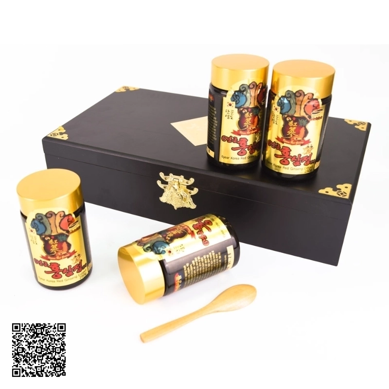 Cao Hồng Sâm Kanghwa 6 Years Korean Red Ginseng Extract Hộp Gỗ Hàn Quốc 4 Lọ/Hộp
