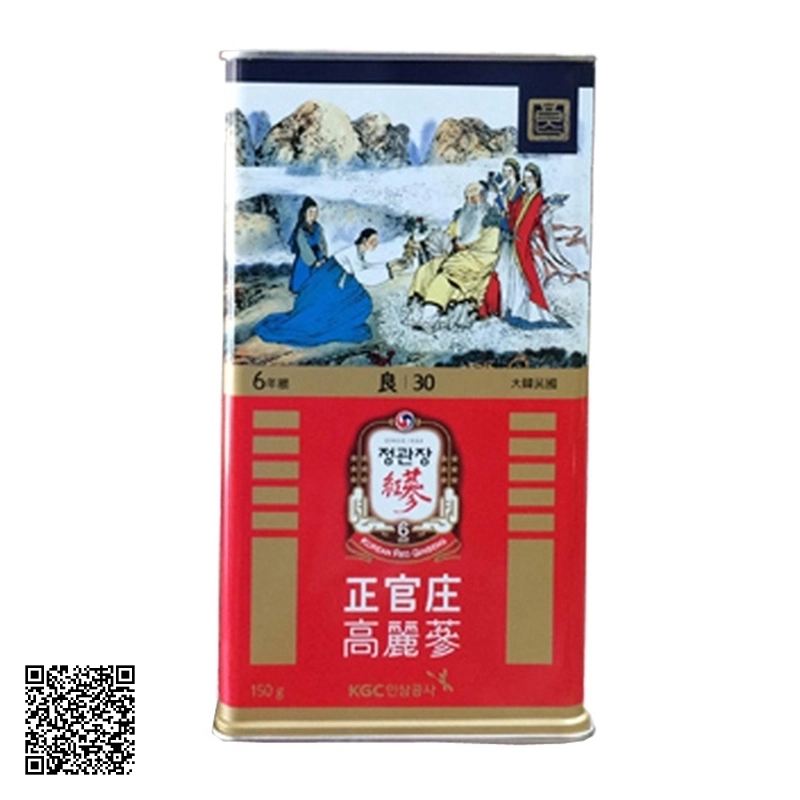 Hồng Sâm Củ Khô KGC Korean Red Ginseng Số 30 Hộp Thiếc 150g