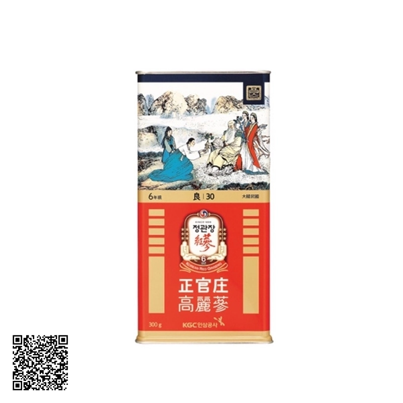 Hồng Sâm Củ Khô KGC Korean Red Ginseng Số 30 Hộp Thiếc 300g