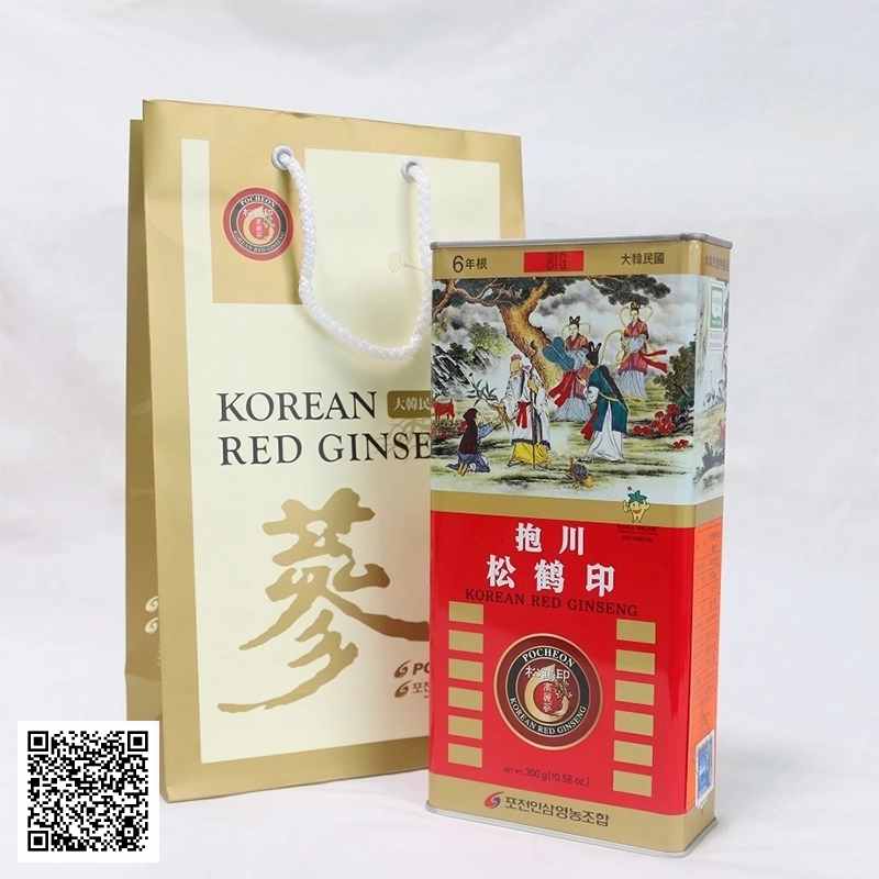 Hồng Sâm Củ Khô Pocheon Korean Red Ginseng Hộp Thiếc 300g
