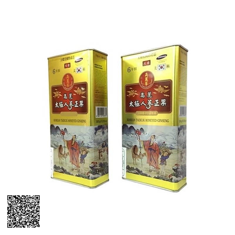 Hồng Sâm Thái Cực Tẩm Mật Ong Daedong Korean Taekuk Honeyed Ginseng Hộp Thiếc 600g