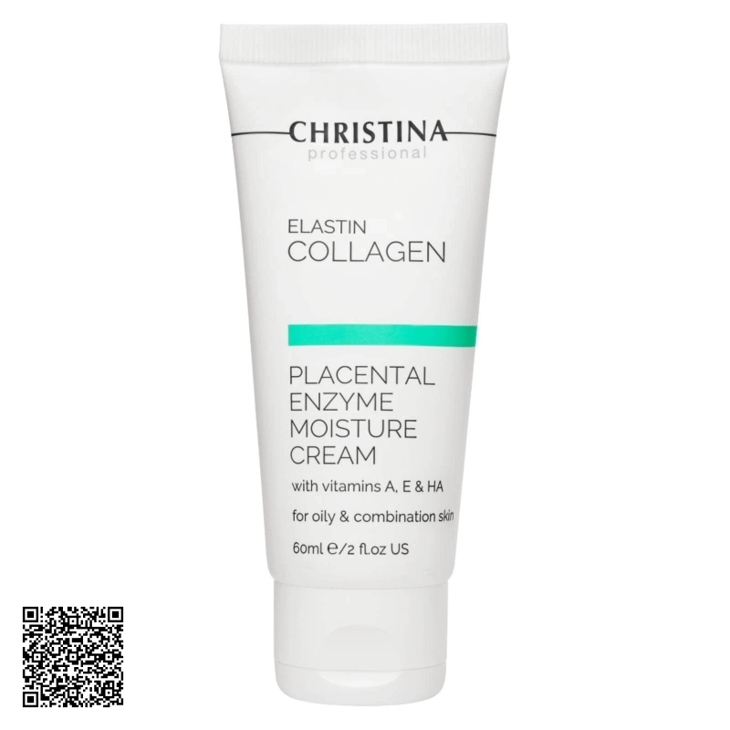 Kem Dưỡng Ẩm Christina Elastin Collagen - Placental Enzyme Moisture Cream 60ml