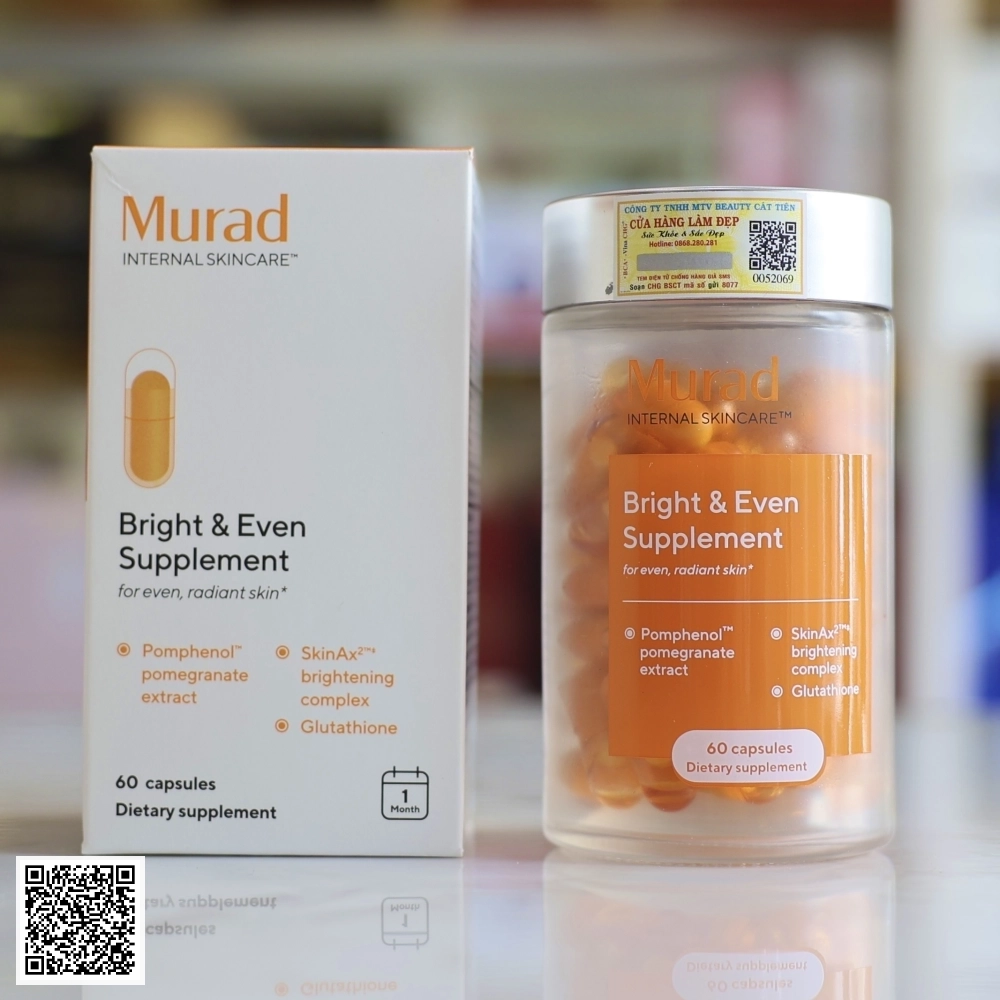 Viên Uống Chống Nắng Murad Bright & Even Supplement Từ Mỹ 60 Viên