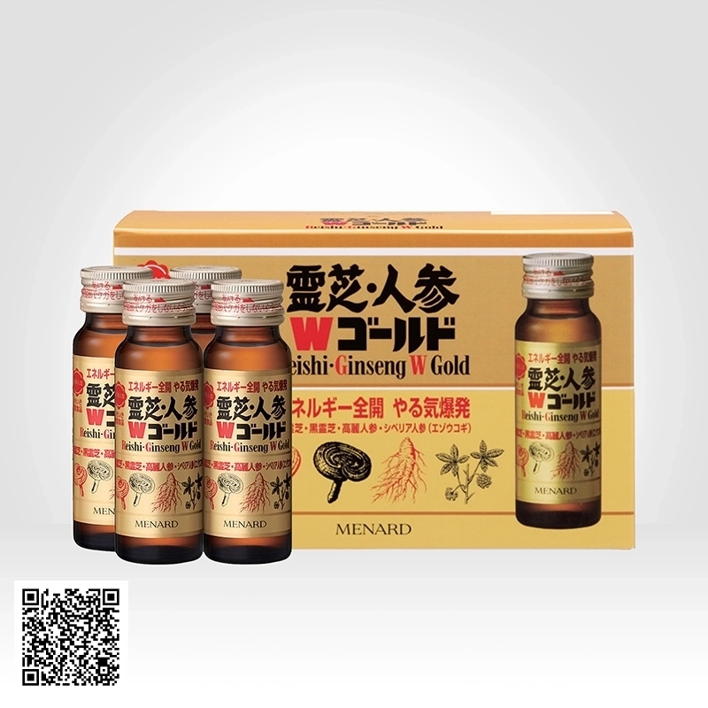 Nước Sâm Linh Chi Tăng Lực Menard Reishi Ginseng W Gold Hộp 10 Lọ