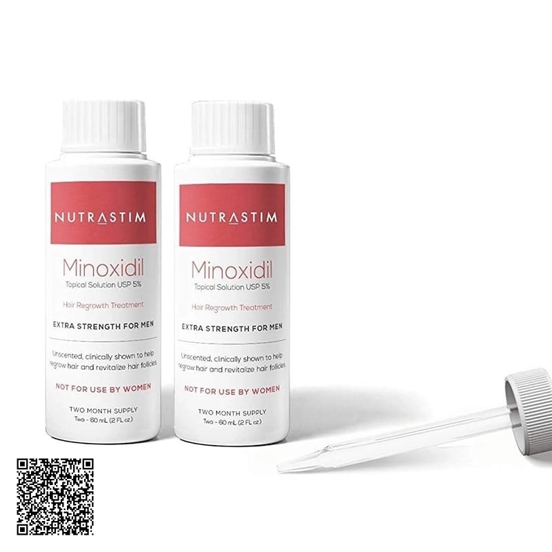 Viên Uống Mọc Tóc Cho Nam NutraluxeMD Nutrastim Minoxidil Hair Regrowth Treatment For Men 5% Từ Mỹ 60ml