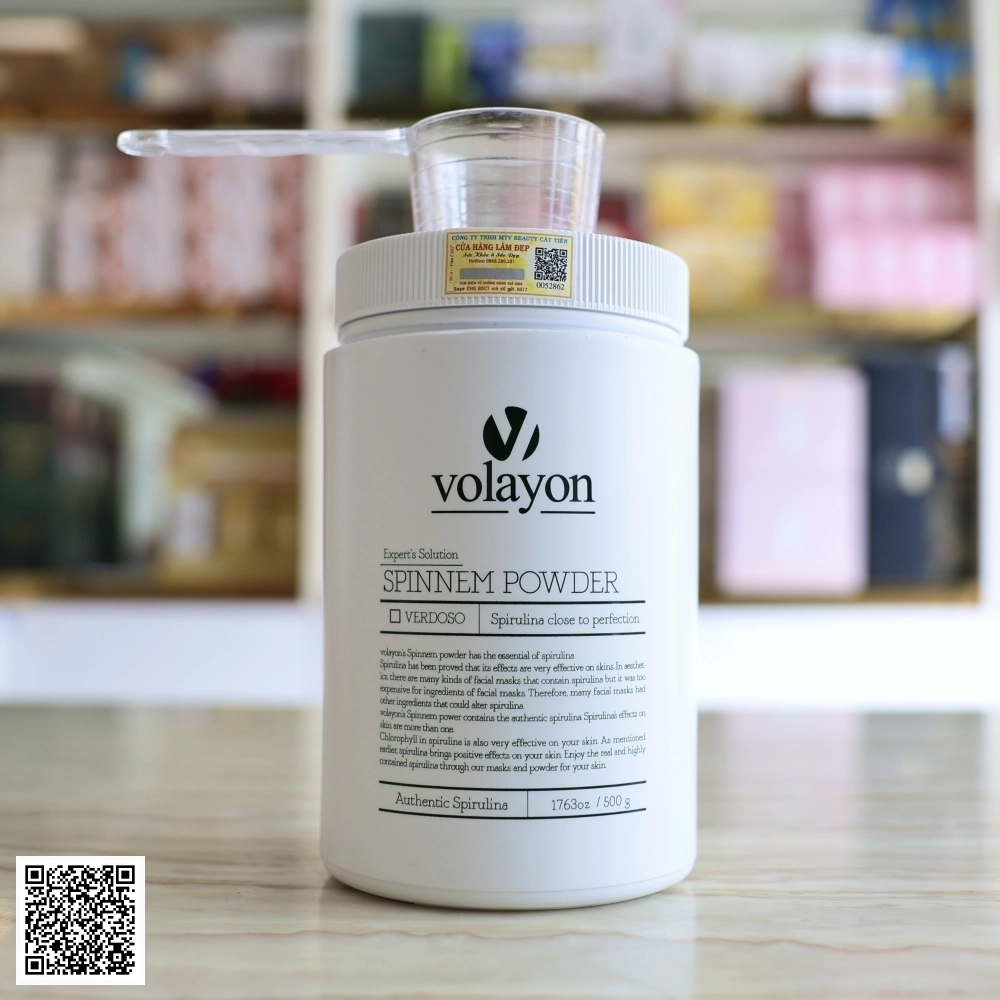 Mặt Nạ Tảo Xoắn Dạng Bột Volayon Spinnem Powder Từ Hàn Quốc 500g