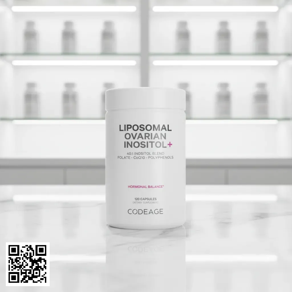 Viên Uống CodeAge Liposomal Ovarian Inositol Hỗ Trợ Sức Khỏe Buồng Trứng Cân Bằng Nội Tiết Tố Từ Mỹ 120 Viên