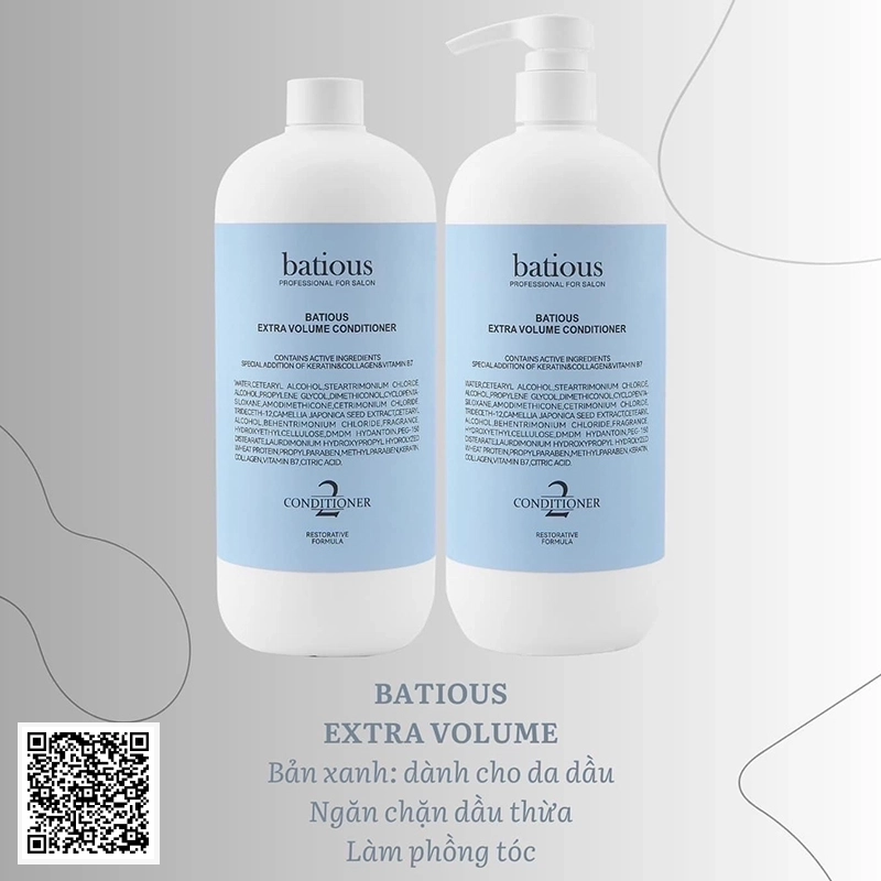 Bộ Gội Xả Salon Batious Xanh Cao Cấp Giúp Ngăn Chặn Dầu Thừa Và Làm Phồng Tóc