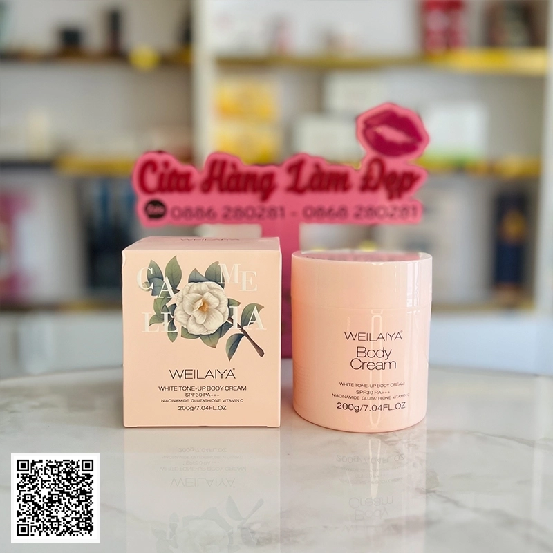 Kem Body Weilaiya Body Cream White Tone-Up SPF30 PA+++ Kích Trắng Nâng Tone 200g