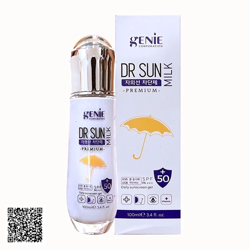 Kem Chống Nắng Vật Lý Genie Dr Sun Milk Premium SPF50 PA+++ Từ Hàn Quốc 100ml