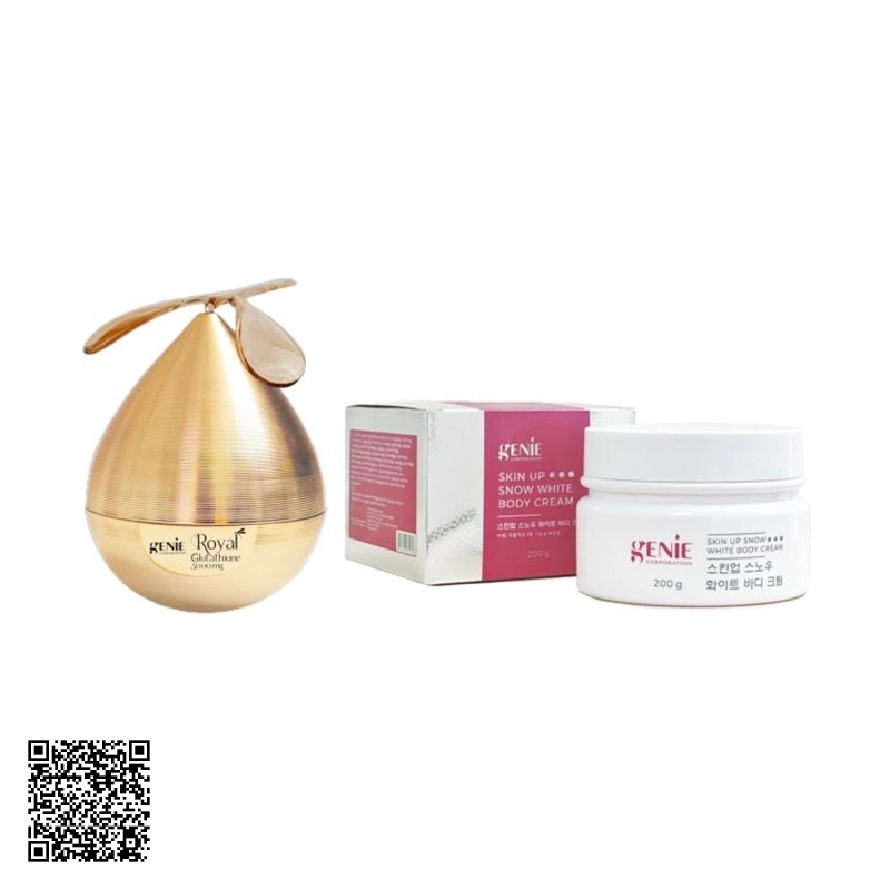 Combo Viên Uống Và Kem Body Trắng Da Genie Từ Hàn Quốc