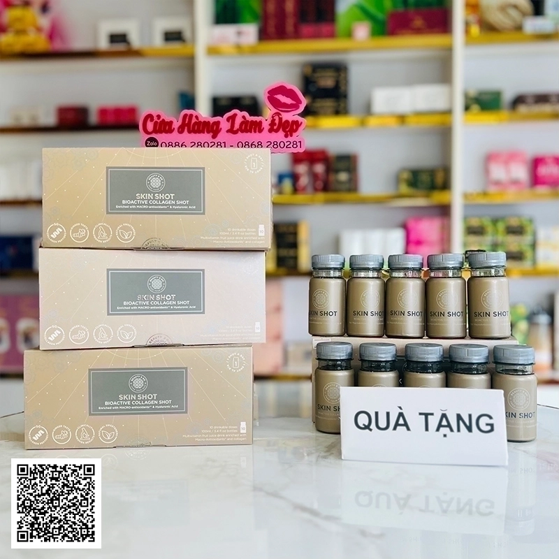 Nước Uống Collagen Skin Shot Trắng Hồng , Mờ Thâm Sạm Nám Da Của Tây Ban Nha Hộp 30 Chai * 100ml