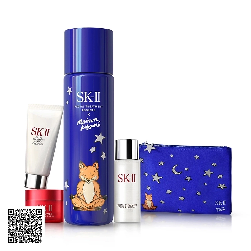 Set Nước Thần SK-II Maison Kitsune Blue Limited Từ Nhật Bản 4 Món