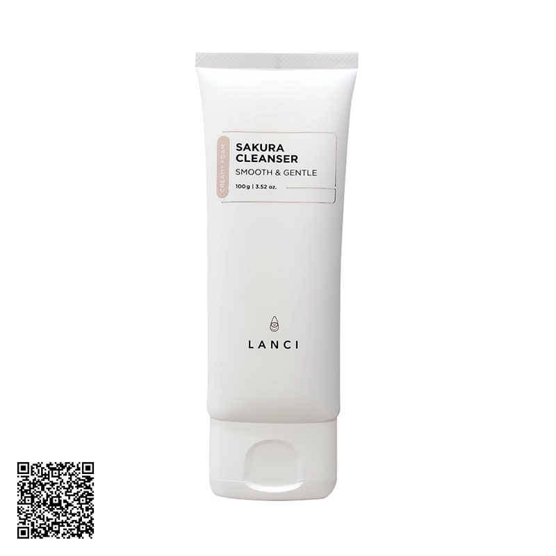 Sữa Rửa Mặt Dịu Nhẹ Lanci Sakura Cleanser Smooth & Gentle Từ Hàn Quốc 100g