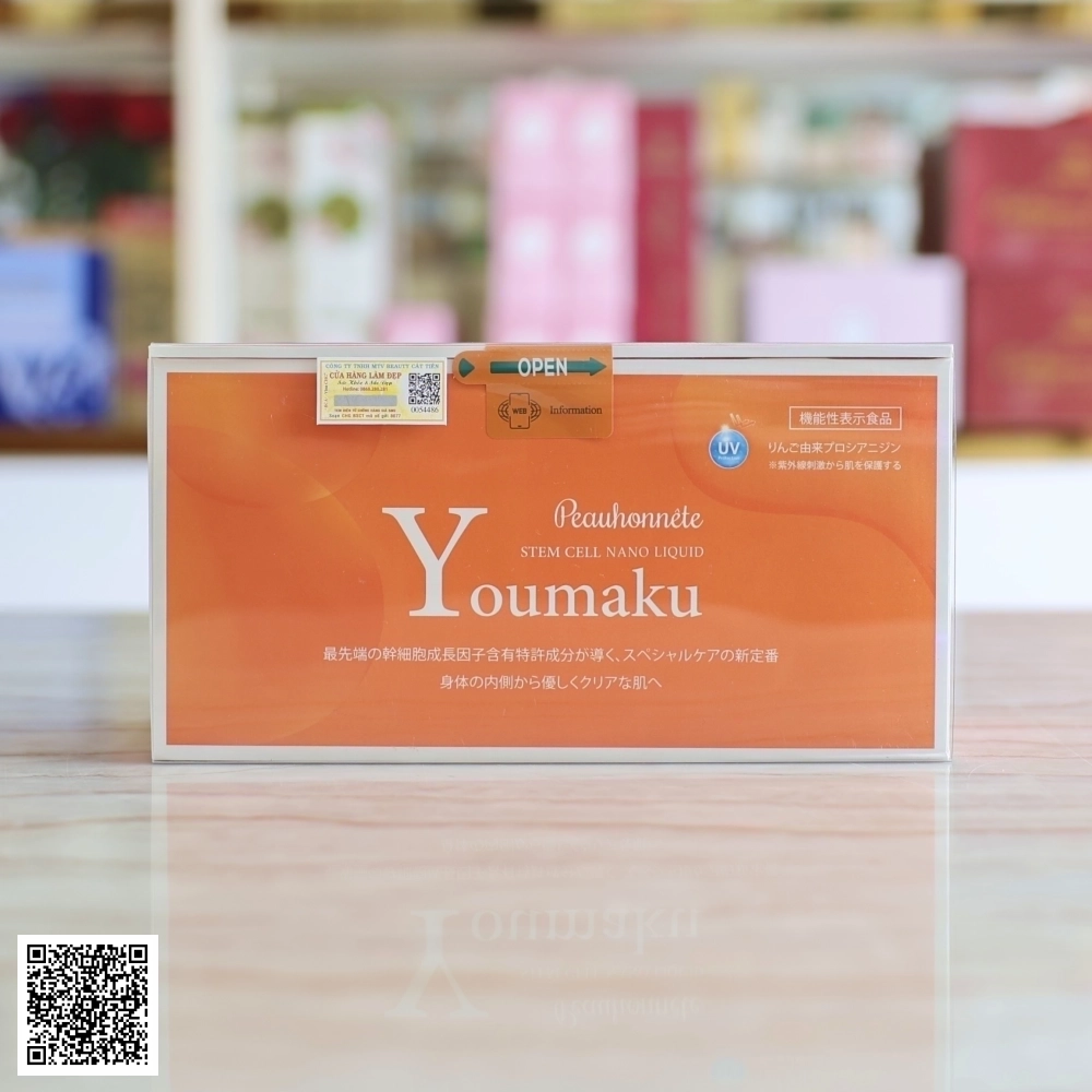 Nước Uống Peauhonnete Youmaku Stem Cell Nano Liquid Từ Nhật Bản Hộp 10 Lọ