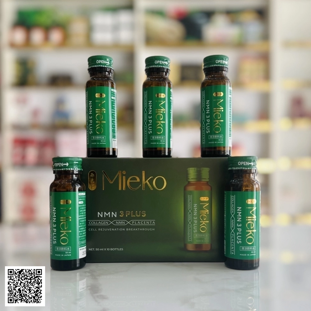 Nước Uống Mieko NMN 3 Plus Từ Nhật Bản Hộp 10 Chai