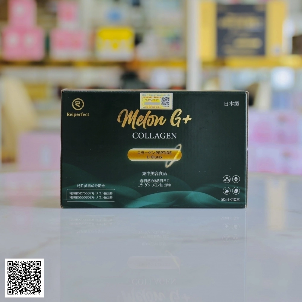 Nước Uống Trắng Da Collagen Melon G+ Reiperfect Nhật Bản Hộp 10 Chai * 50ml