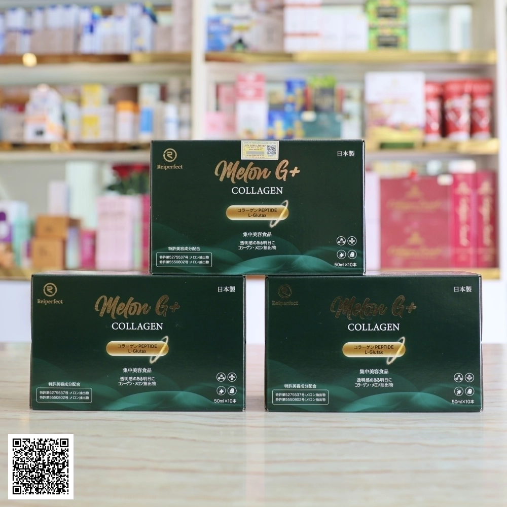 Liệu Trình Nước Uống Collagen Melon G+ Reiperfect Nhật Bản Hộp 30 Chai *50 ml