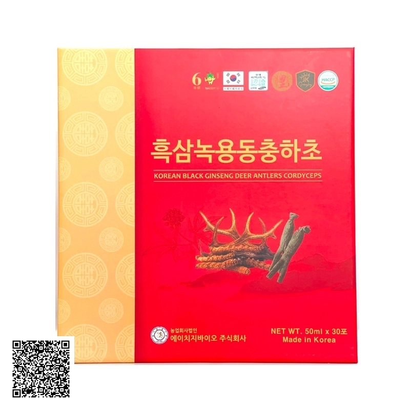 Nước Hắc Sâm Nhung Hươu Đông Trùng Hạ Thảo Ginseng King Korean Black Ginseng Deer Antlers Cordyceps