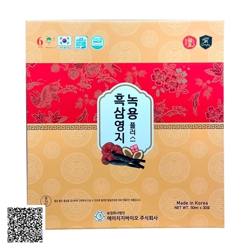 Nước Hắc Sâm Linh Chi Nhung Hươu Ginseng King Korean Black Ginseng Reishi Mushroom Deer Antlers