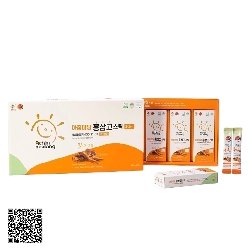 Cao Hồng Sâm Linh Chi Achimmadang Hongsamgo Stick Extract Từ Hàn Quốc 30 Gói