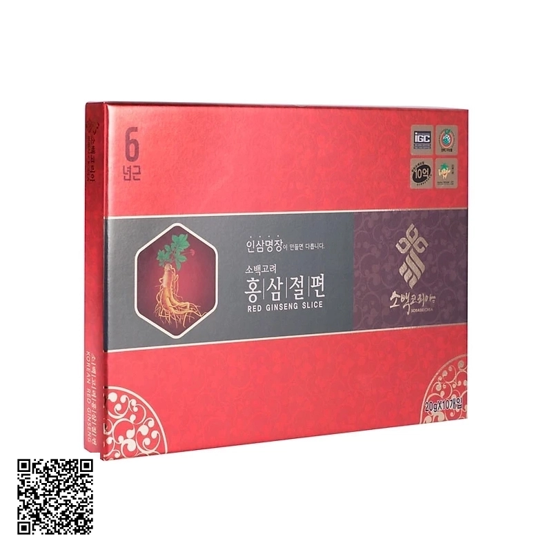Hồng Sâm Lát Tẩm Mật Ong Sobaek Korea Red Ginseng Slice Từ Hàn Quốc