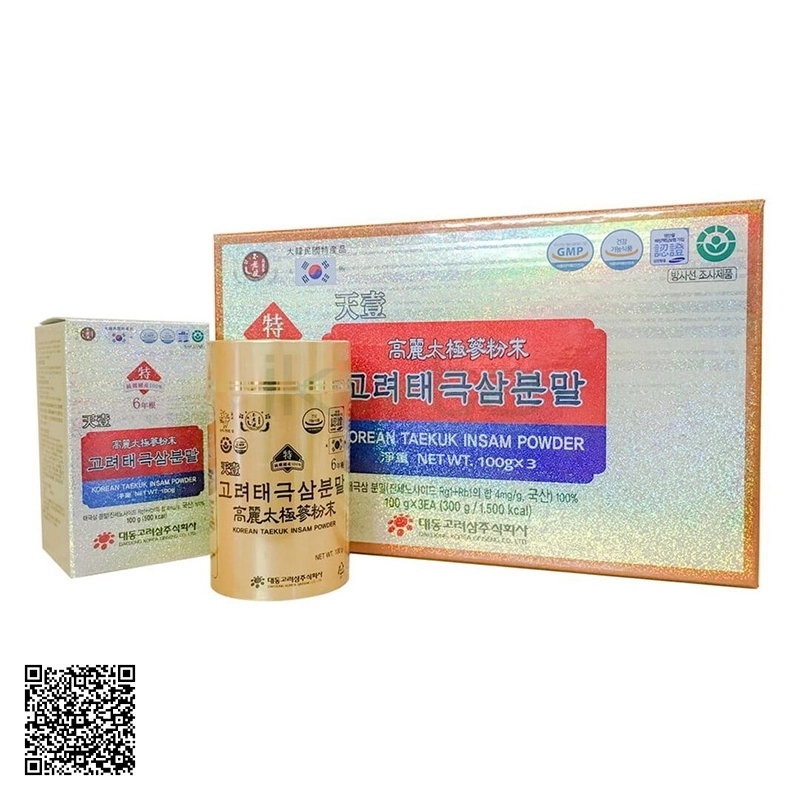 Bột Thiên Sâm Thái Cực Daedong Korean Taekuk Insam Powder Từ Hàn Quốc 3 Lọ