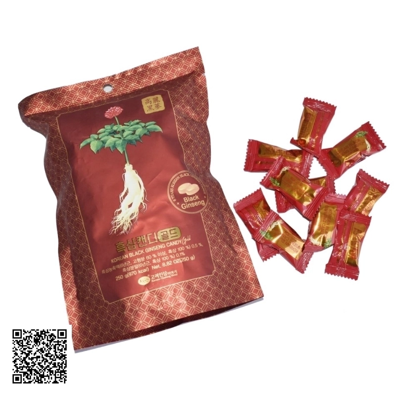 Kẹo Hắc Sâm KGS Korean Black Ginseng Candy Gold Bịch 250g