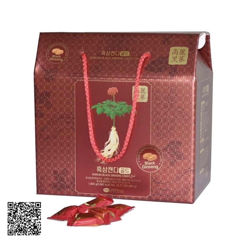 Kẹo Hắc Sâm KGS Korean Black Ginseng Candy Gold Hộp Giấy 1000g