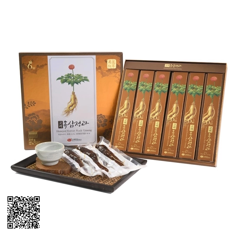 Hắc Sâm Củ Tẩm Mật Ong KGS Honeyed Korean Black Ginseng 210gr