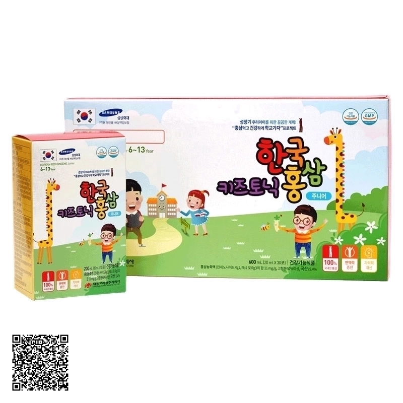 Nước Hồng Sâm Tăng Cân, Tăng Chiều Cao Cho Trẻ 6 - 13 Tuổi Daedong Korean Red Ginseng Junior