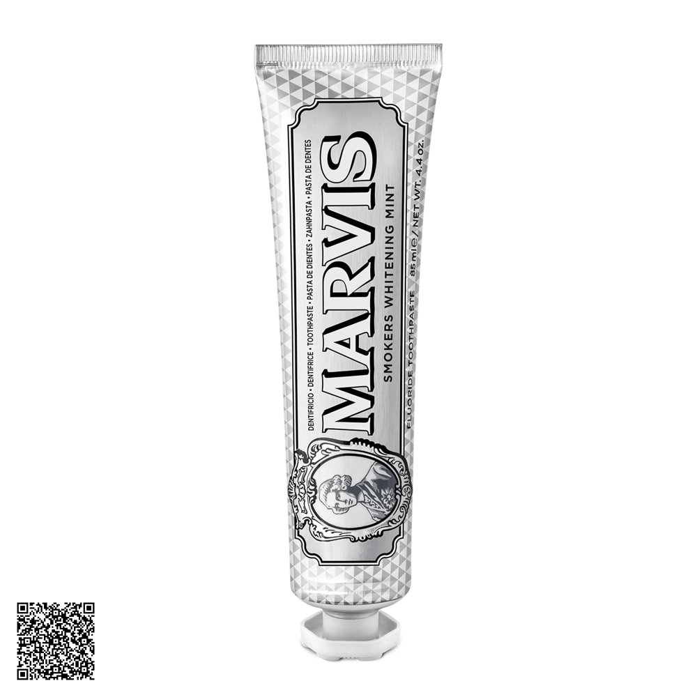 Kem Đánh Răng Marvis Smokers Whitening Mint Toothpaste Màu Bạc Cho Người Hút Thuốc 85ml