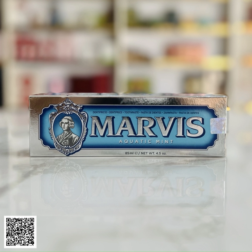 Kem Đánh Răng Marvis Aquatic Mint Toothpaste Màu Xanh Dương Hương Dưa Gang 85ml