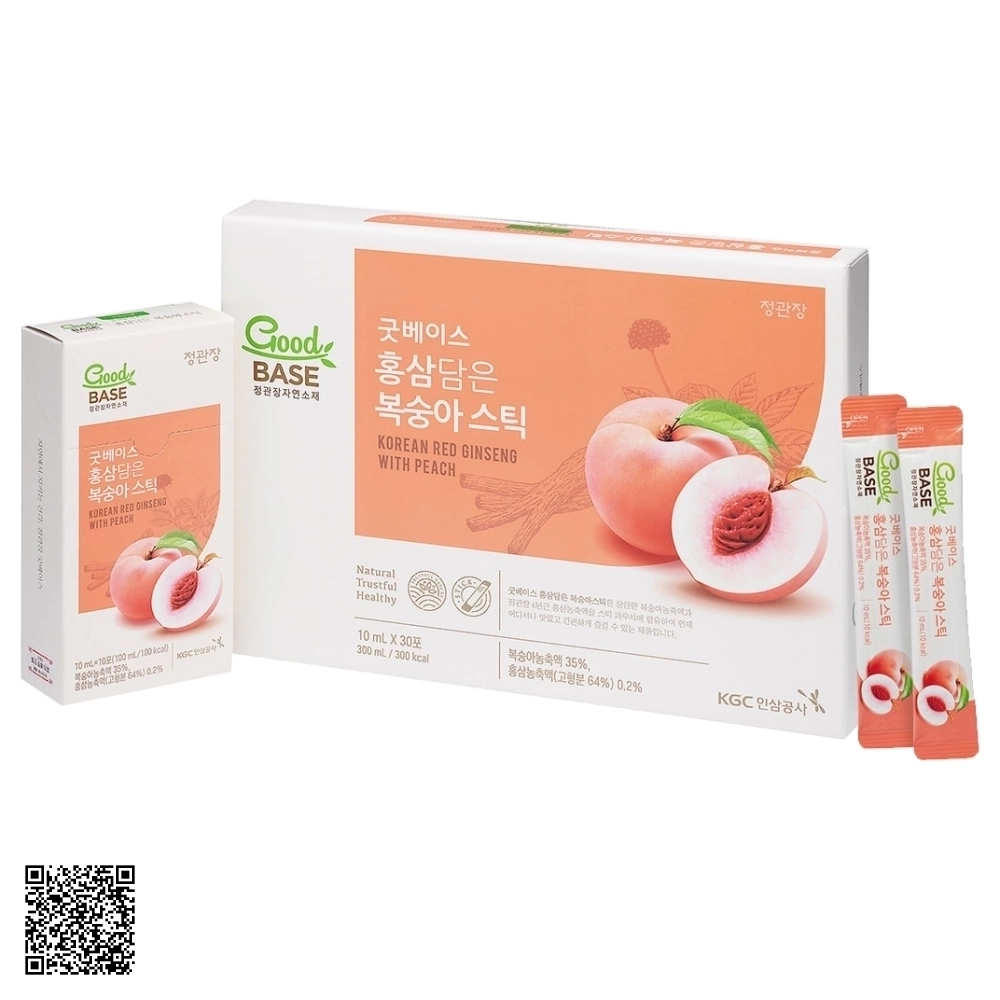 Nước Hồng Sâm Đào KGC Goodbase Từ Hàn Quốc 30 Gói