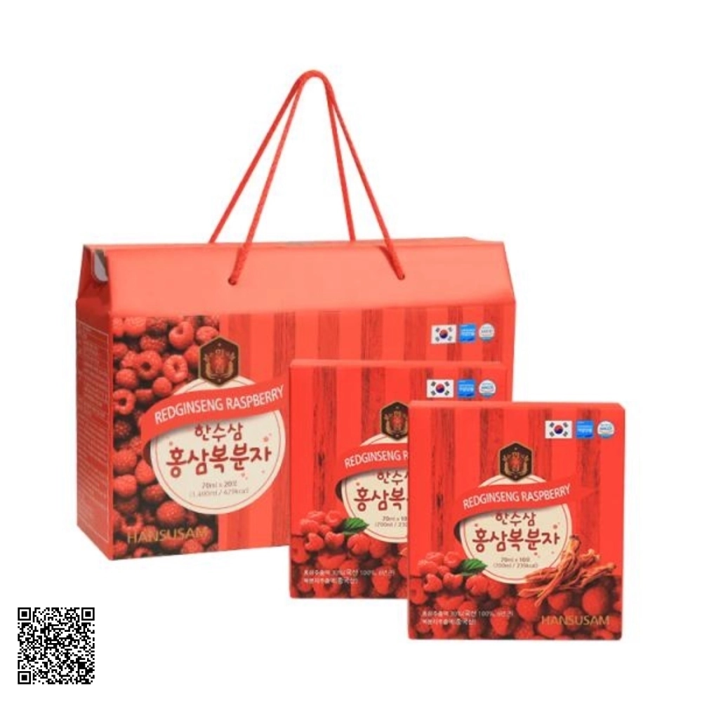 Nước Hồng Sâm Phúc Bồn Tử Hansusam Redginseng Raspberry Từ Hàn Quốc
