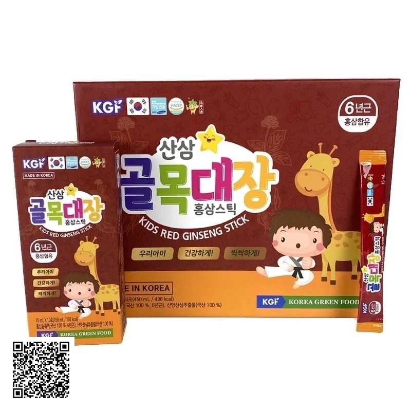 Nước Hồng Sâm Baby KGF Kids Red Ginseng Stick Từ Hàn Quốc 30 Gói