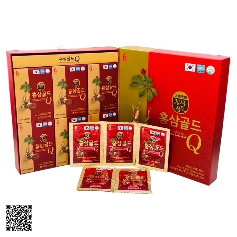 Nước Hồng Sâm Nhung Hươu Linh Chi Hansusam Korean Red Ginseng Gold Q 30 Gói