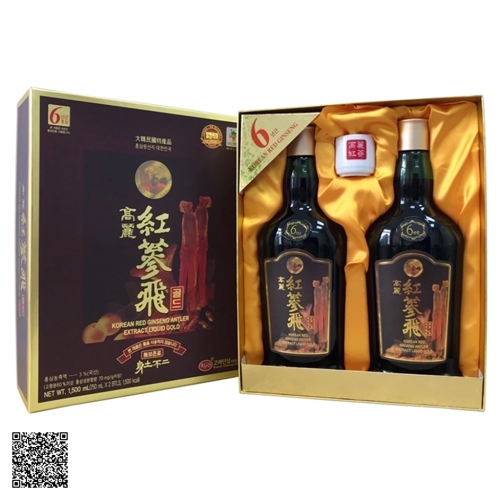 Nước Hồng Sâm Nhung Hươu KGS Korean Red Ginseng Antler Extract Liquid Gold 2 Chai x 750ml