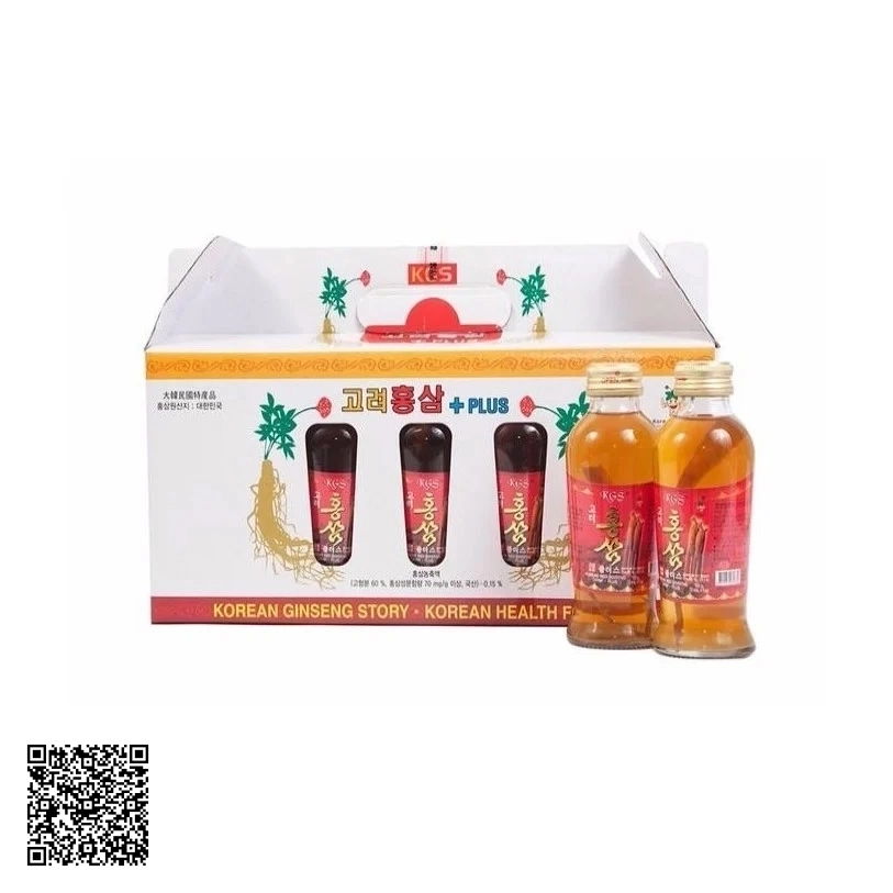Nước Hồng Sâm Có Củ KGS Korean Red Ginseng Story Plus Từ Hàn Quốc 10 Chai