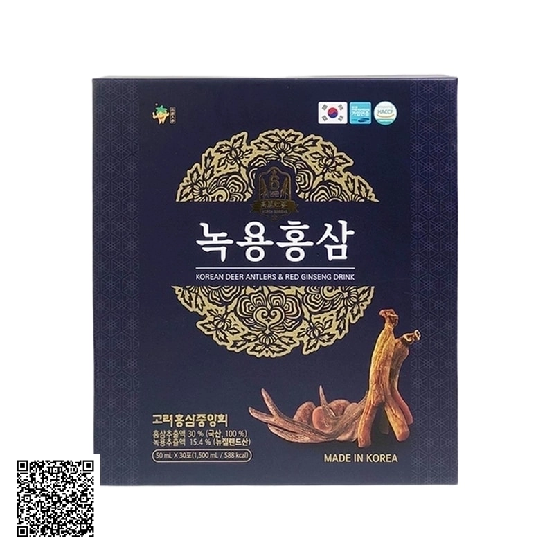 Nước Hồng Sâm Nhung Hươu Xanh Gaesung Korean Deer Antlers Red Ginseng Drink Từ Hàn Quốc 30 Gói