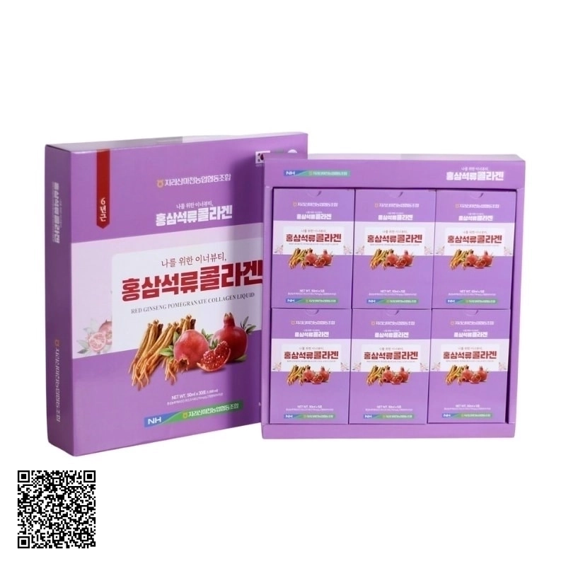 Nước Hồng Sâm Collagen Lựu KGF Red Ginseng Pomegranate Collagen Từ Hàn Quốc 30 Gói