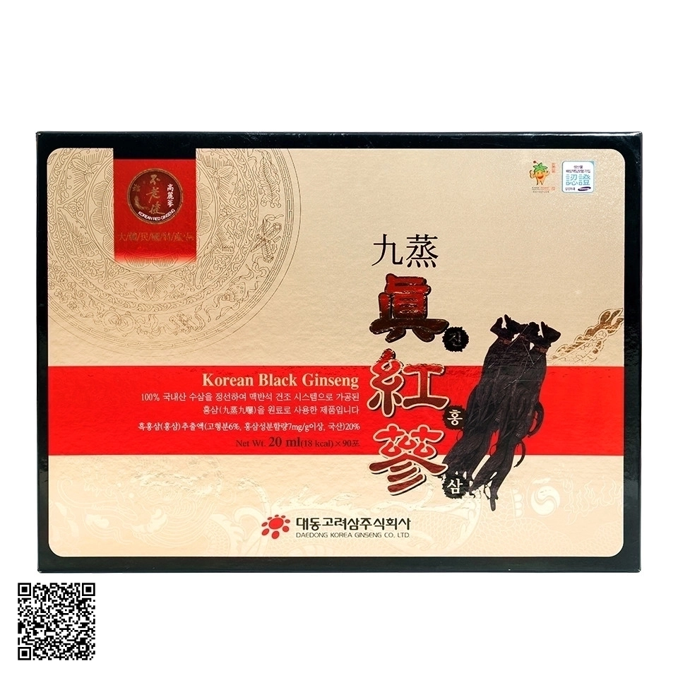 Nước Hắc Hồng Sâm Daedong Korea Black Ginseng Từ Hàn Quốc 90 Gói