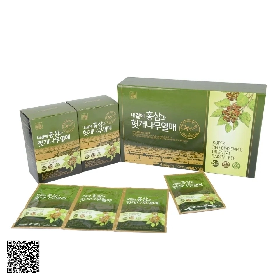 Nước Hồng Sâm Bổ Gan Daedong Korea Red Ginseng & Oriental Raisin Tree Từ Hàn Quốc 30 Gói