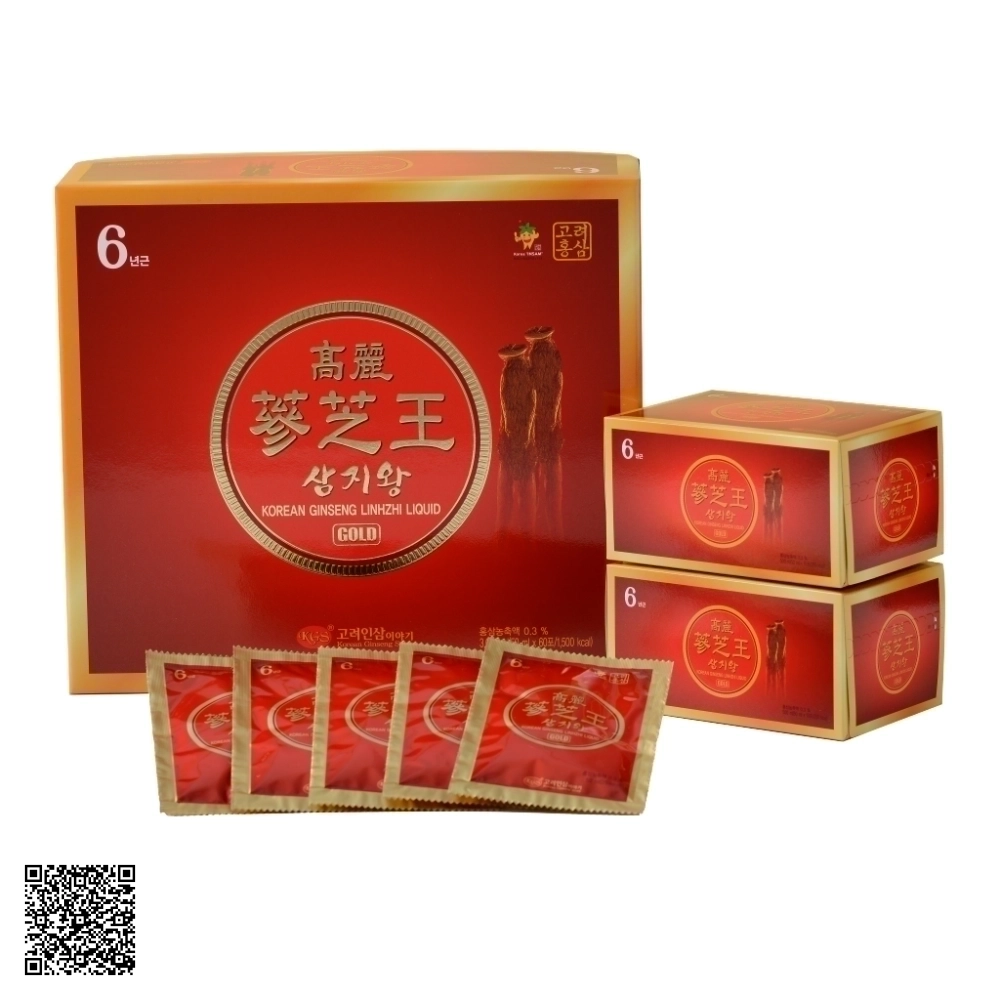 Nước Hồng Sâm Linh Chi KGS Korean Ginseng Linhzhi Liquid Gold Từ Hàn Quốc 60 Gói